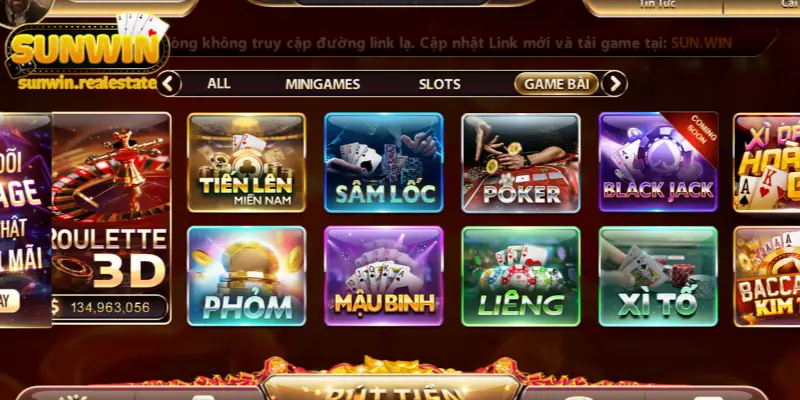 Những sản phẩm chất lượng tại Sunwin game bài web